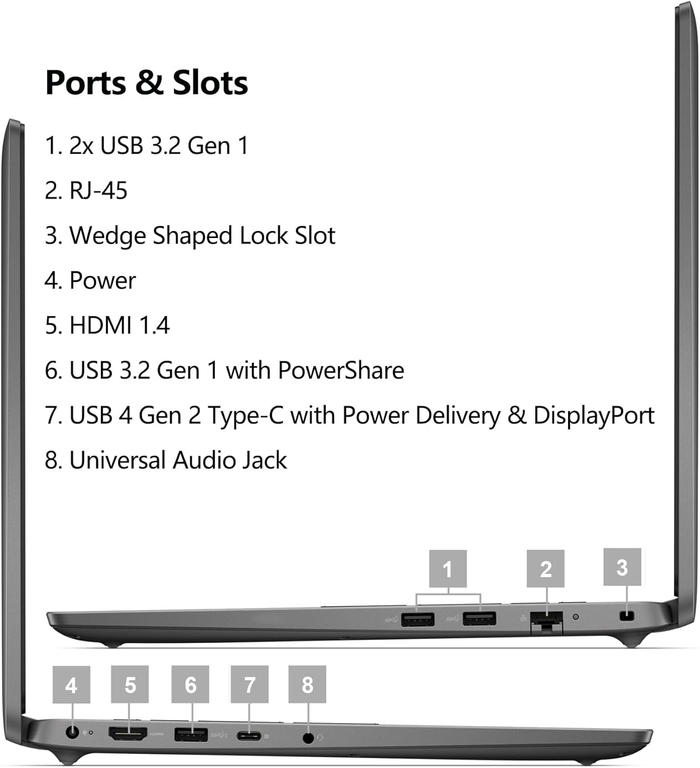 Nešiojamas kompiuteris Dell Pro 16 PC16255 / AMD Ryzen 5 / 16GB RAM / 512GB SSD / 16.0" FHD+ / Radeon 740M / IR Cam - Image 8