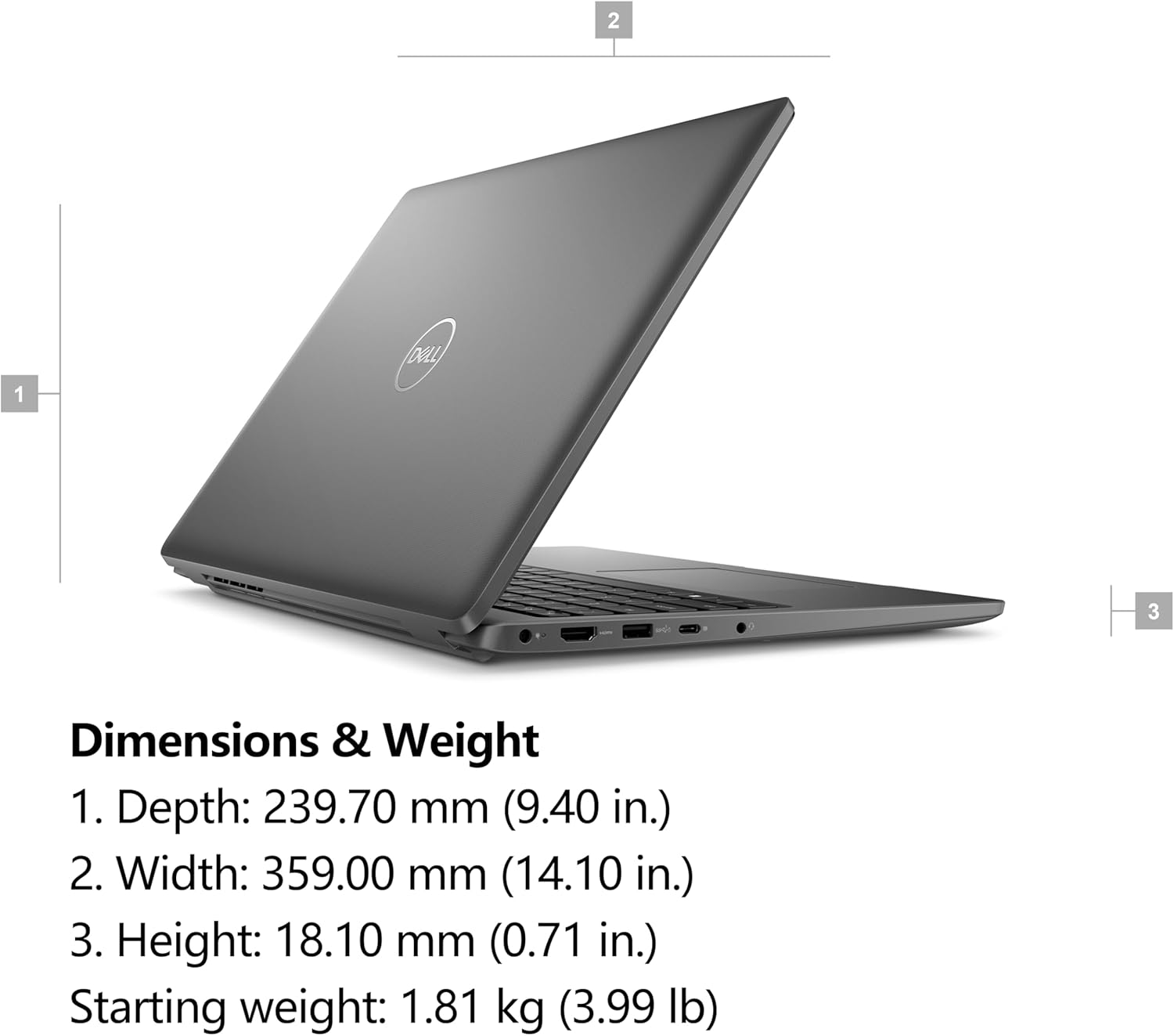 Nešiojamas kompiuteris Dell Pro 16 PC16255 / AMD Ryzen 5 / 16GB RAM / 512GB SSD / 16.0" FHD+ / Radeon 740M / IR Cam - Image 6